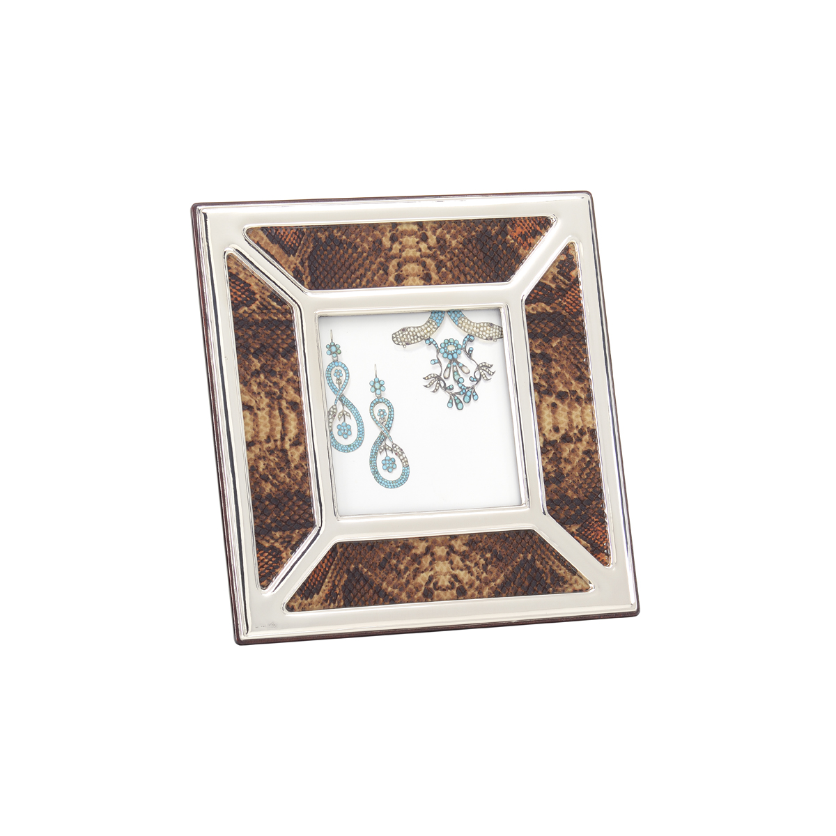 SILVER FRAME WITH LEATHER