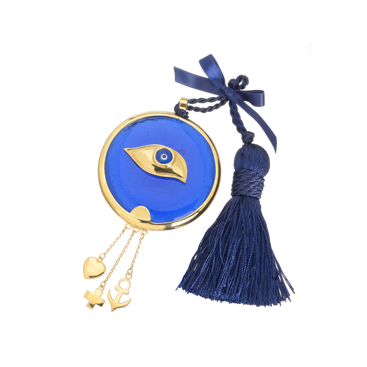 ROUND TABLEWARE CHARM WITH EYE AND ELEMENTS