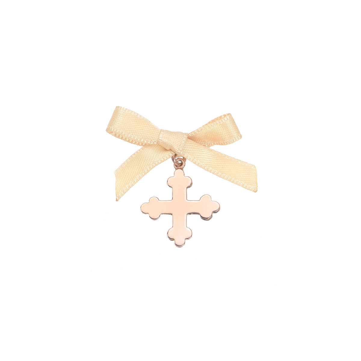 CHRISTENING CROSS SILVER ROSE GOLD PLATED