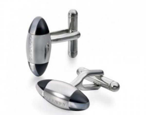 STAINLESS STEEL CUFFLINKS WITH ONYX