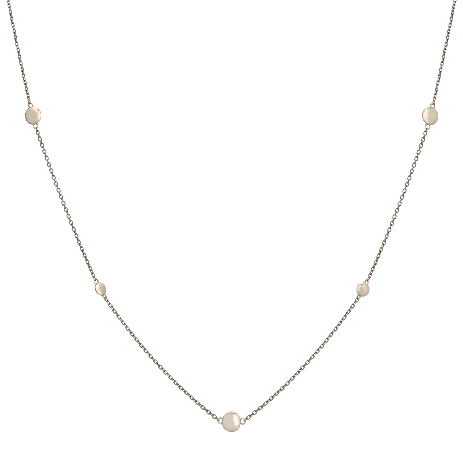 BLACK NECKLACE WITH SILVER PENDANT