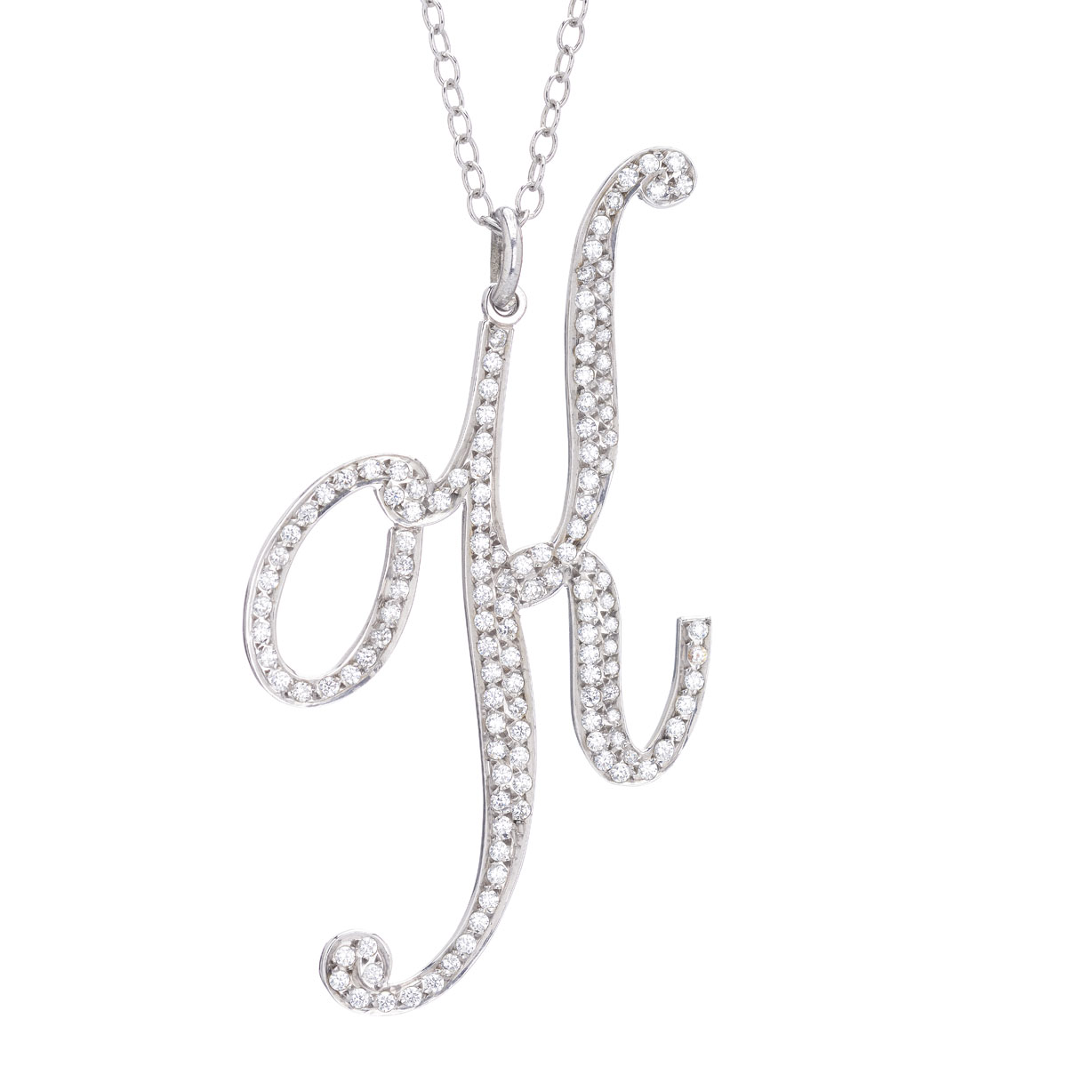 Initial Letter K Pendant Necklaces 925 Sterling Silver – Aurora Tears