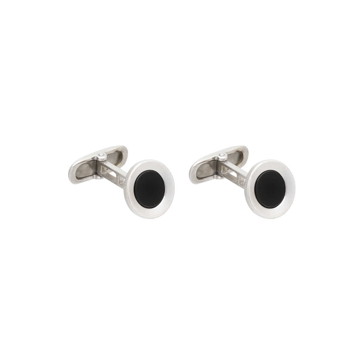 CUFFLINKS SILVER WITH ONYX