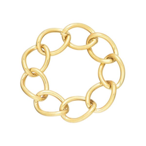 GOLD PLATED BRACELET WITH HOOPS