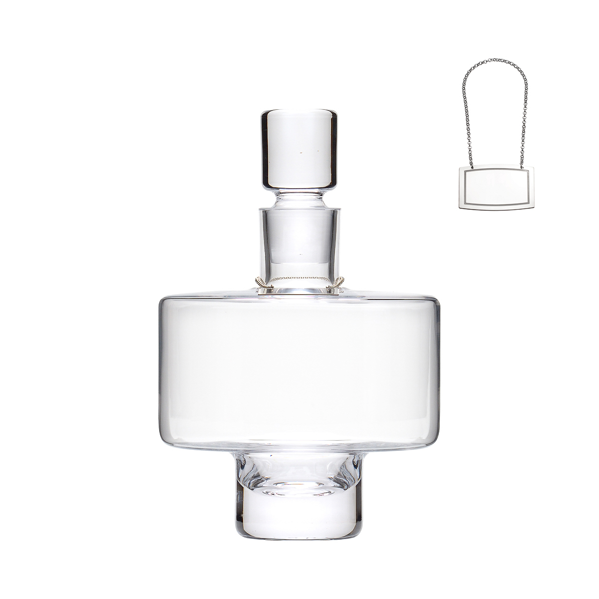 LSA GLASS BOTTLE WITH SILVER TAG