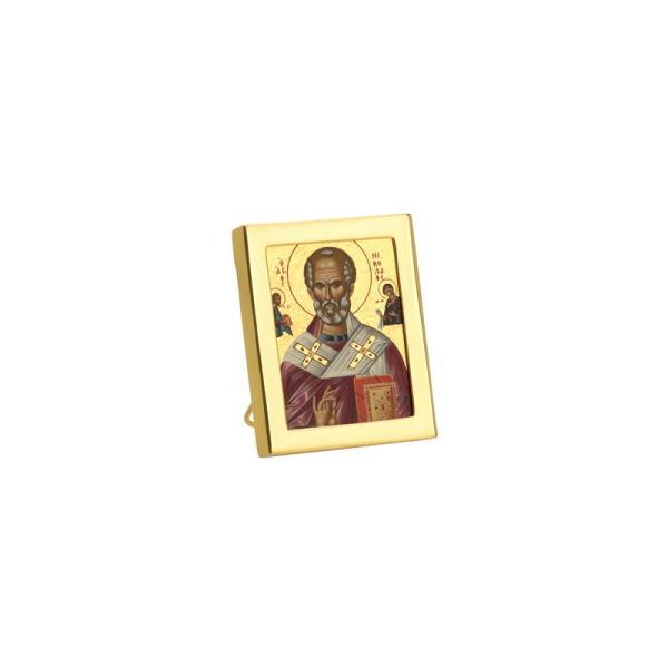 GOLD PLATED FRAME WITH ST. NIKOLAS IMAGE