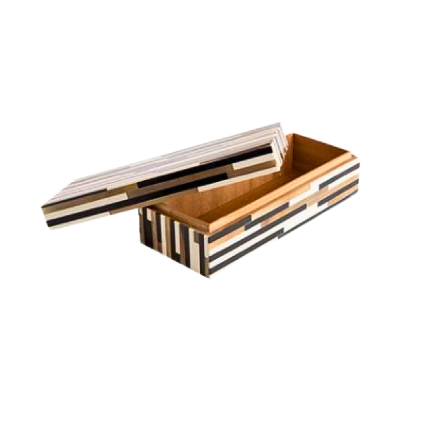 WOODEN BOX WITH WHITE RESIN