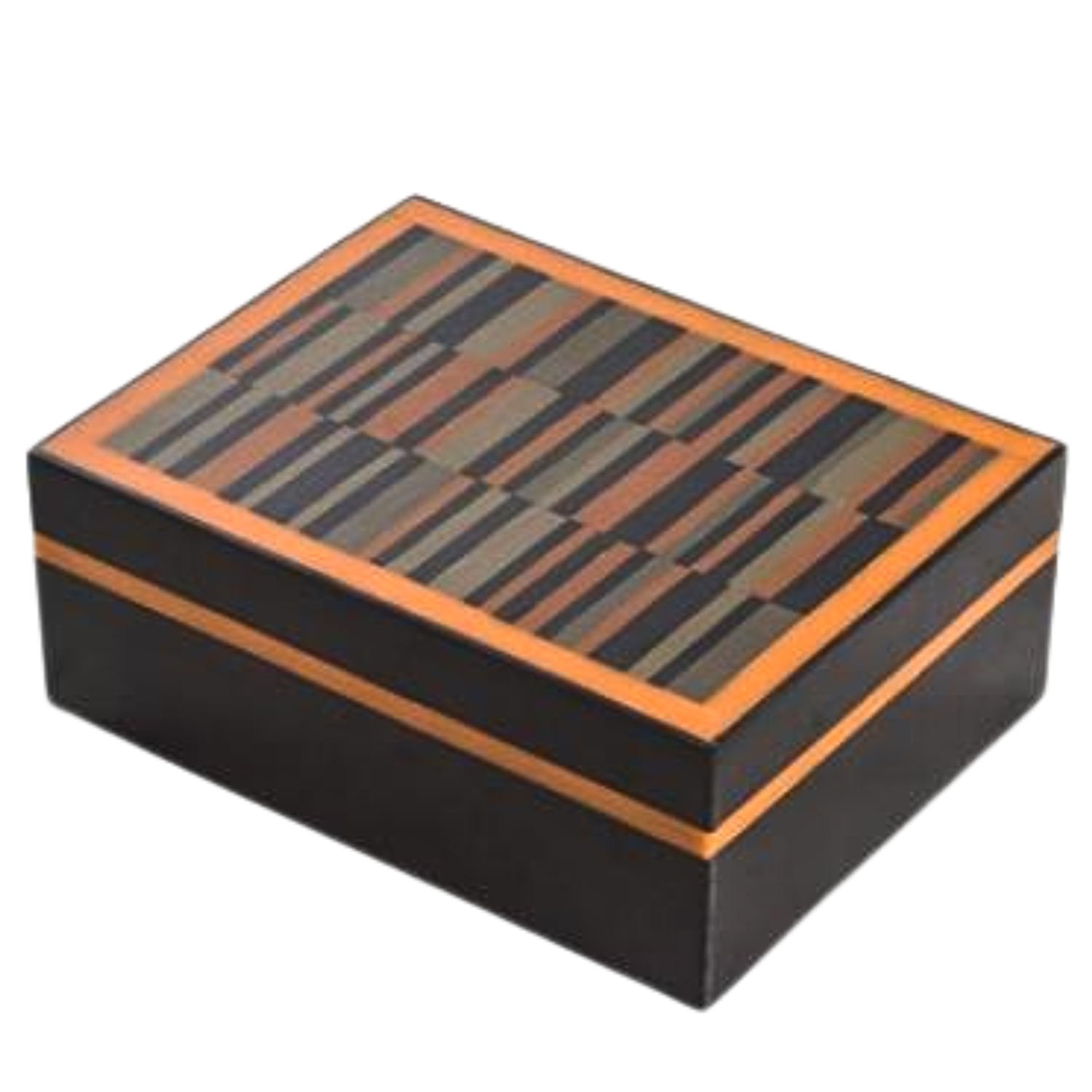 WOODEN BOX ORANGE WITH RESIN
