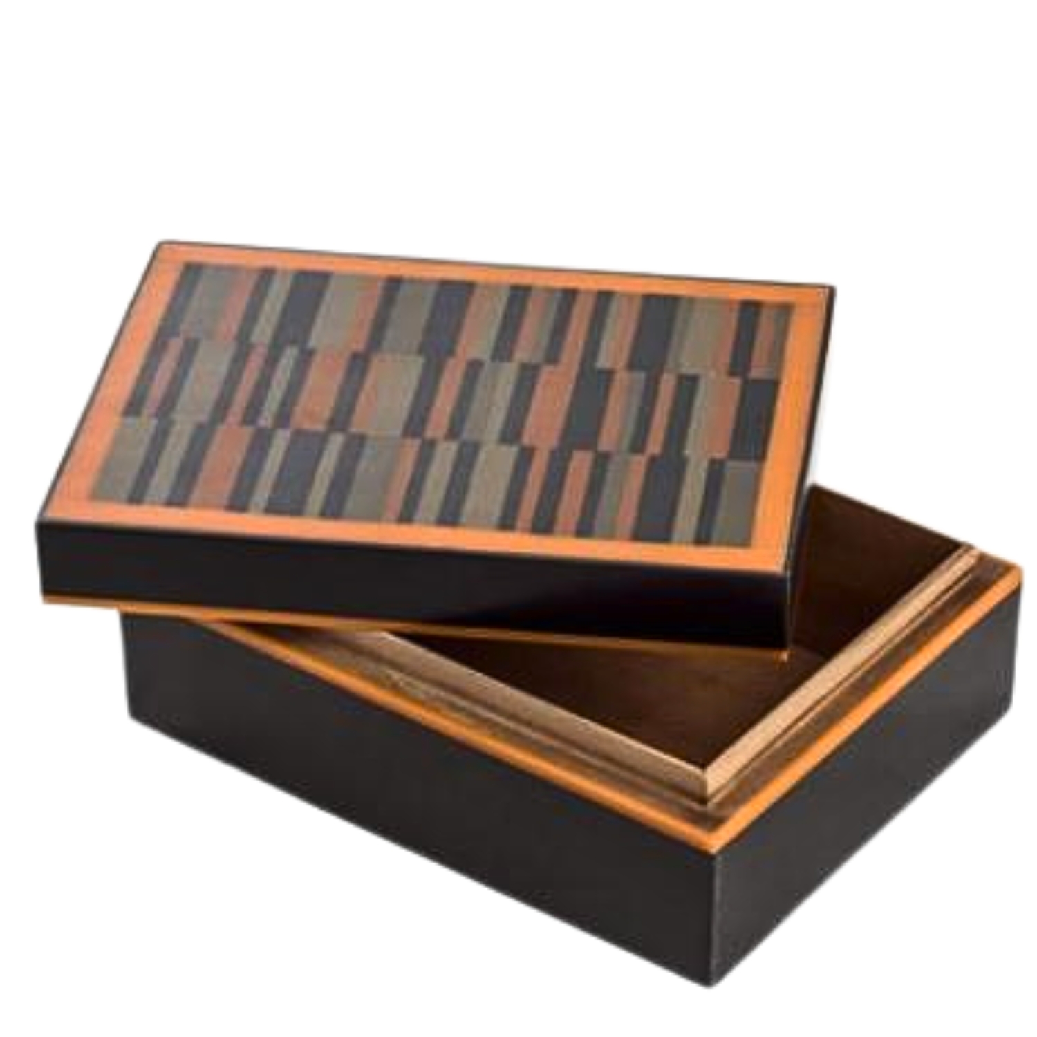WOODEN BOX ORANGE WITH RESIN
