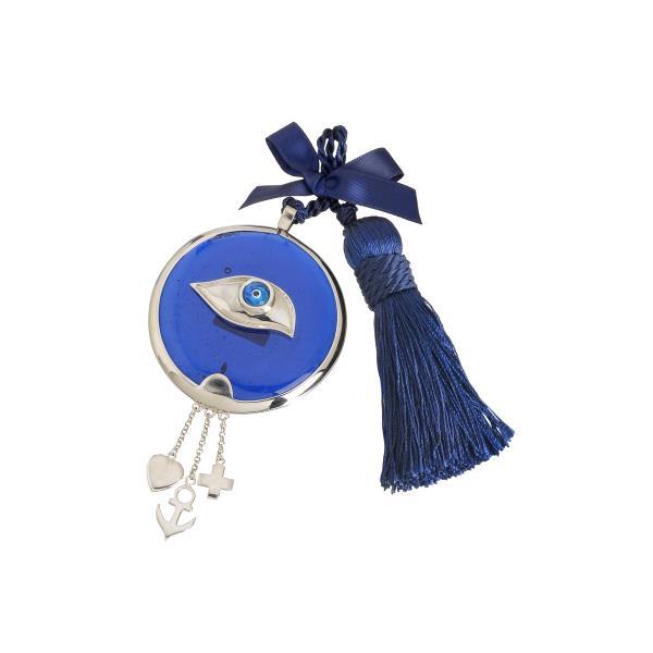 TABLEWARE DECORATIVE EVIL EYE SILVER WITH CHARMS