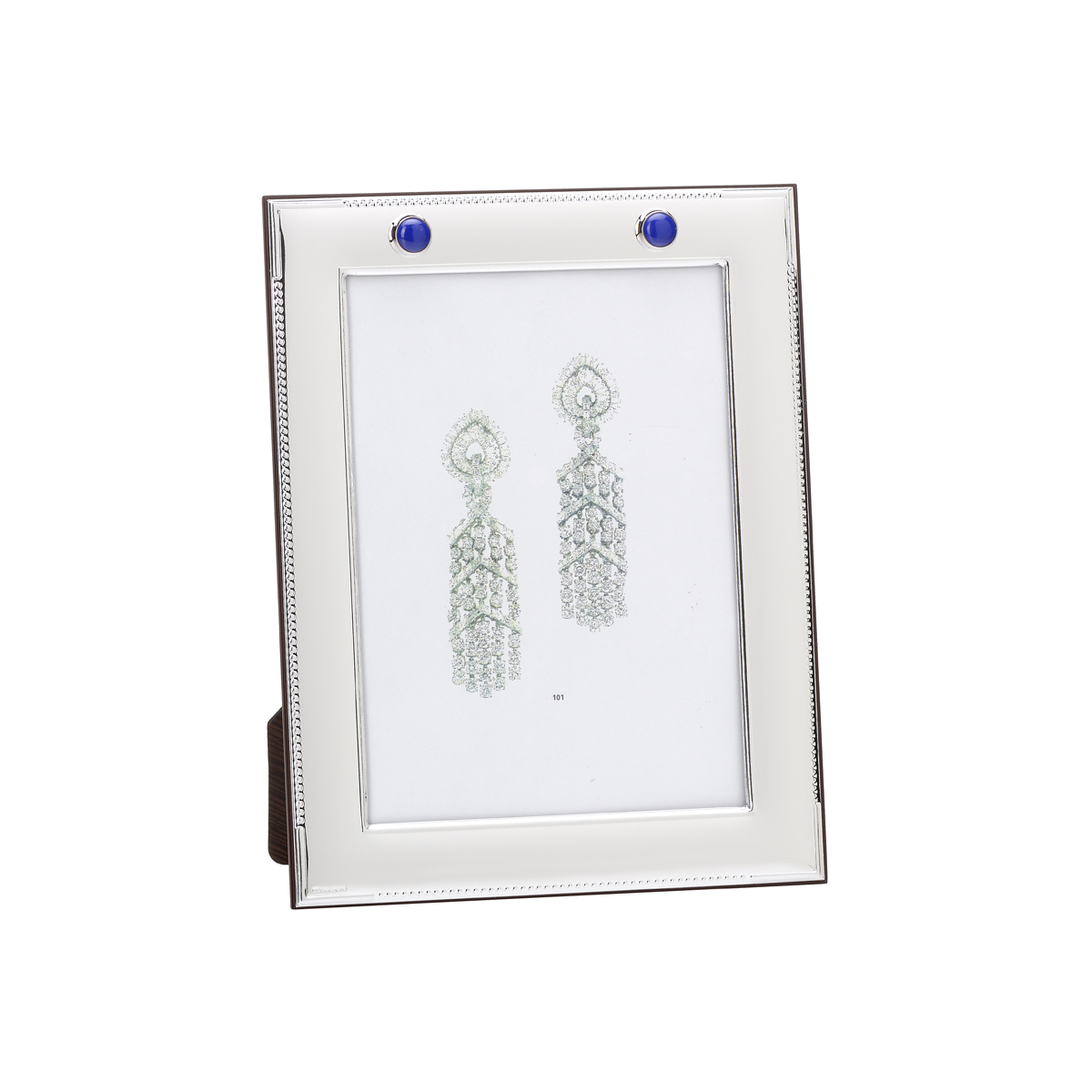 SILVER PLATED PICTURE FRAME WITH LAPIS