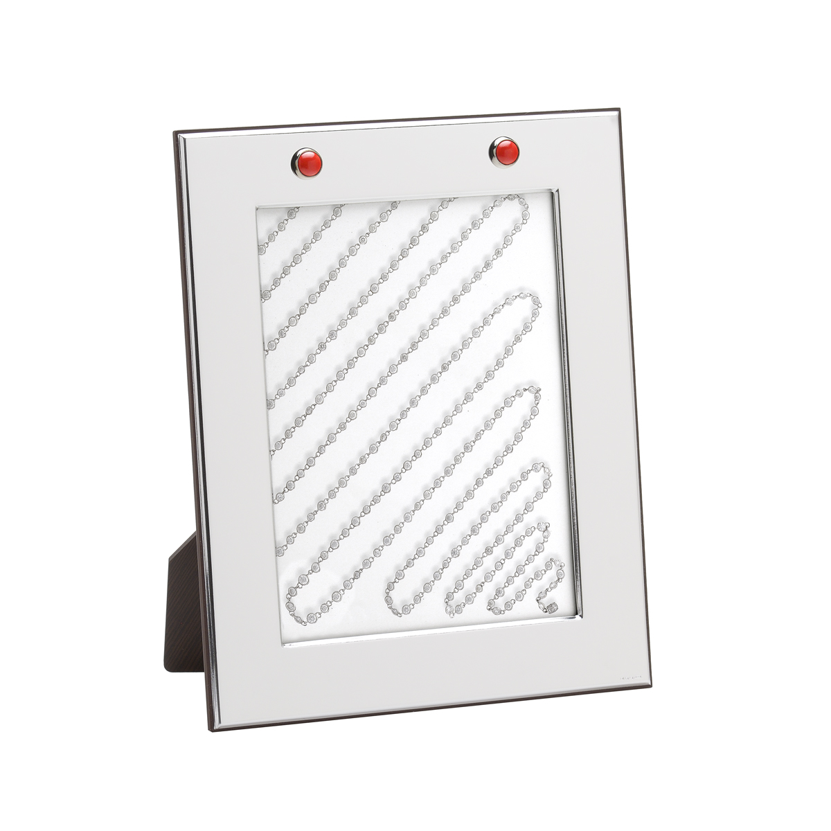 SILVER PLATED PICTURE FRAME WITH CORALS