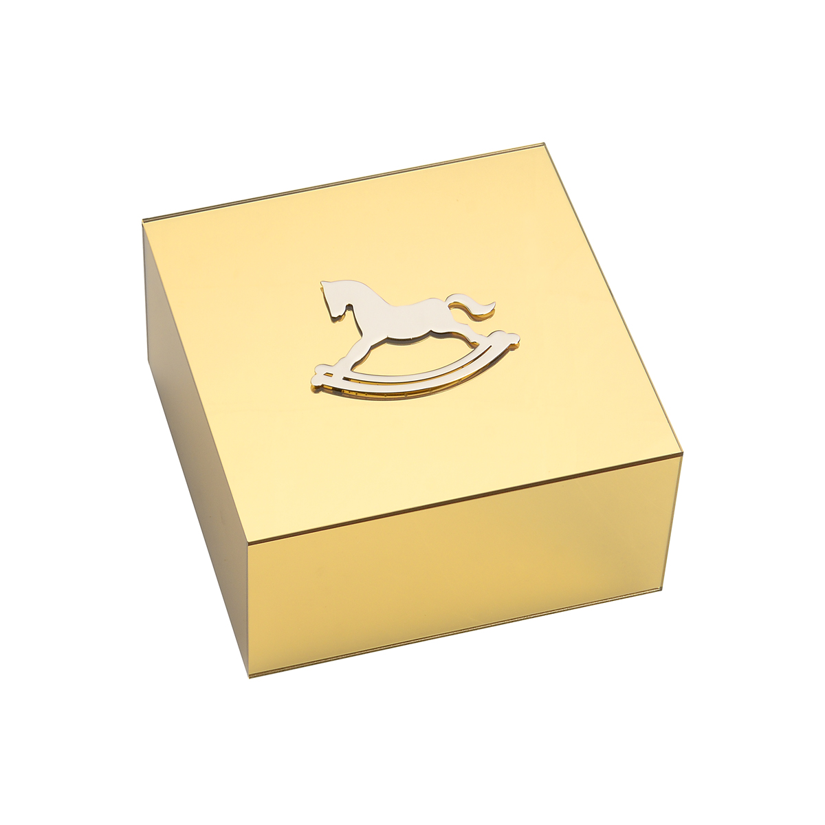 PLEXIGLASS GOLD BOX WITH CAROUSEL
