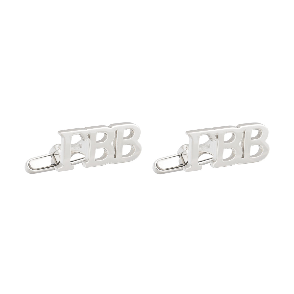 CUFFLINKS SILVER WITH INITIALS Γ-Β-Β
