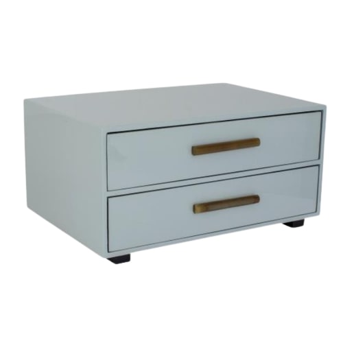 WOODEN JEWELLERY BOX WITH 2 DRAWERS BABY BLUE COLOR