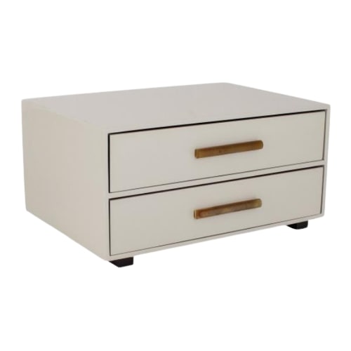 WOODEN JEWELLERY BOX WITH 2 DRAWERS IN SAND COLOR