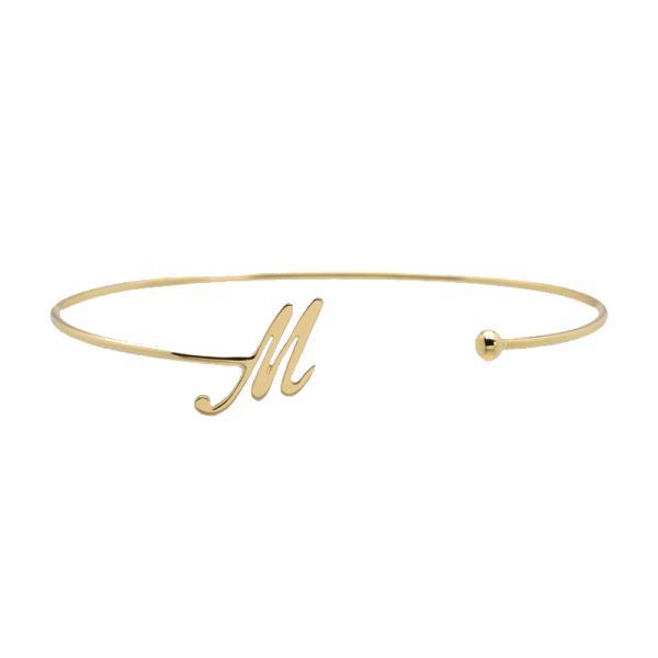 GOLD PLATED BRACELET WITH INITIAL -M-