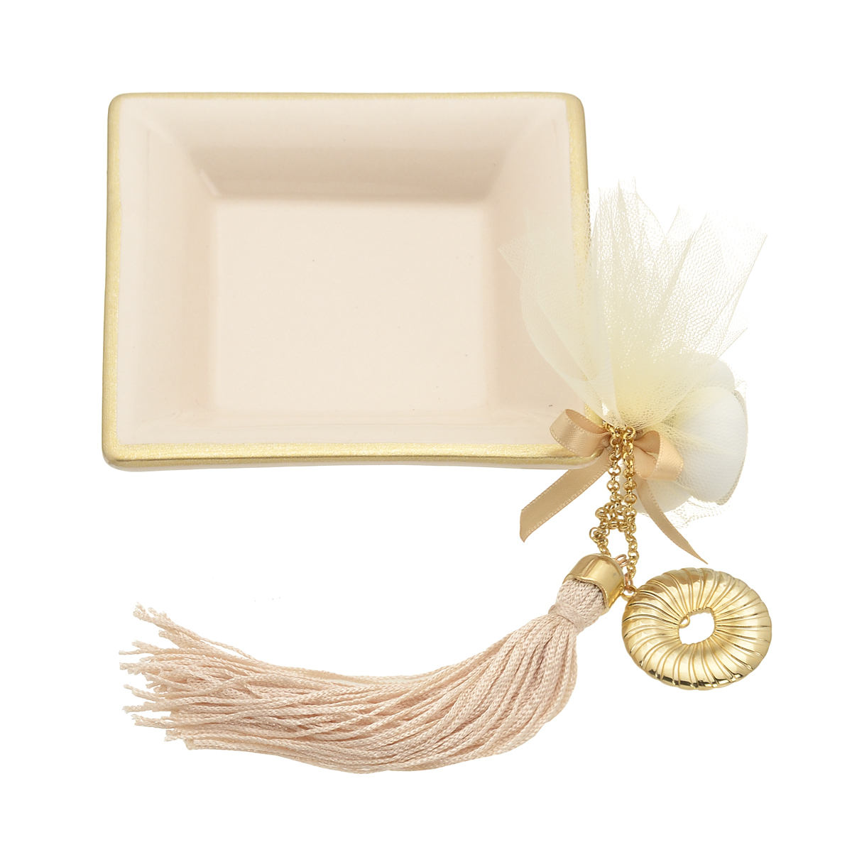 BONBONNIERE PORCELANE PLATE WITH TASSEL