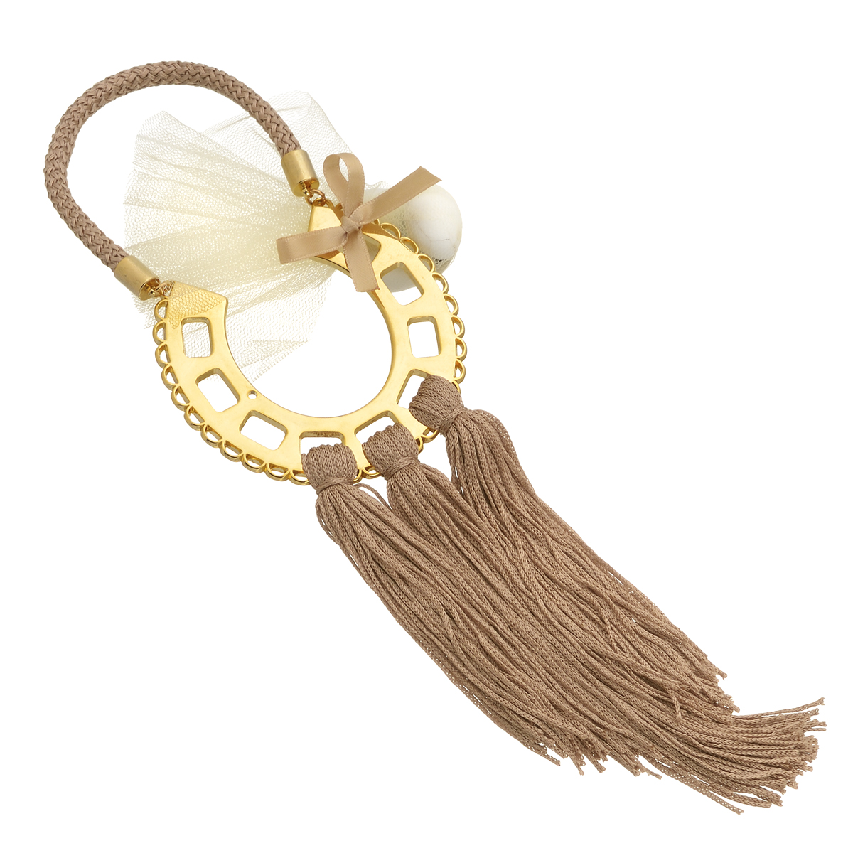 BONBONNIERE GOLD PLATED HORSESHOE WITH TASSEL