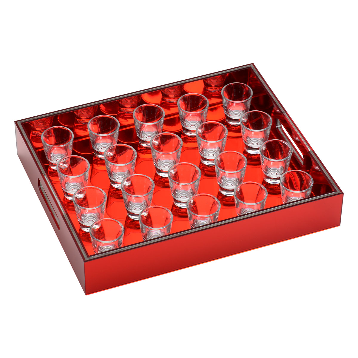PLEXI TRAY WITH 20 SHOT GLASSES