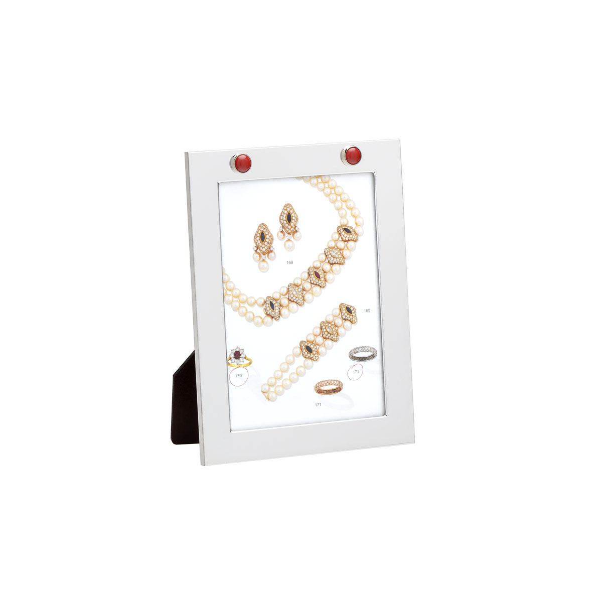 PICTURE FRAME SILVER PLATED WITH CORALS