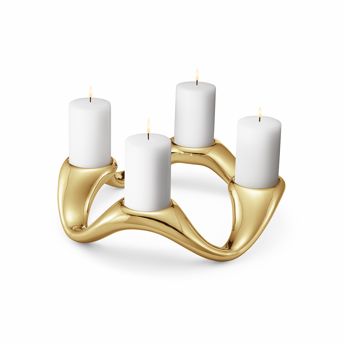 GEORG JENSEN COBRA GOLD PLATED CANDLE HOLDER