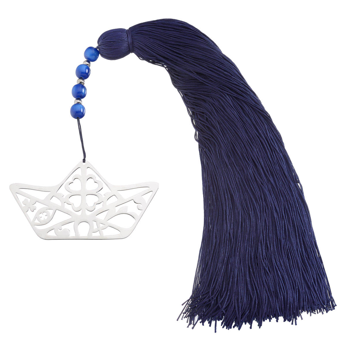 SILVER PLATED BOAT TABLEWARE CHARM WITH TASSEL
