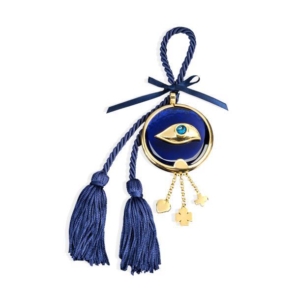 TABLEWARE DECORATIVE EVIL EYE SILVER GOLD PLATED WITH CHARMS