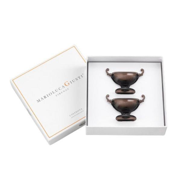 MARIOLUCA GIUSTI PLEXI SET SALT AND PEPPER SALIERA CASANOVA FUME