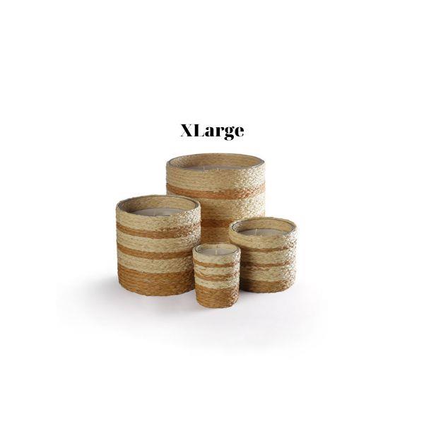 COTE BOUGIE MARRAKECH SCENTED CANDLE XLARGE RAPHIA MAYSSA BASILIC