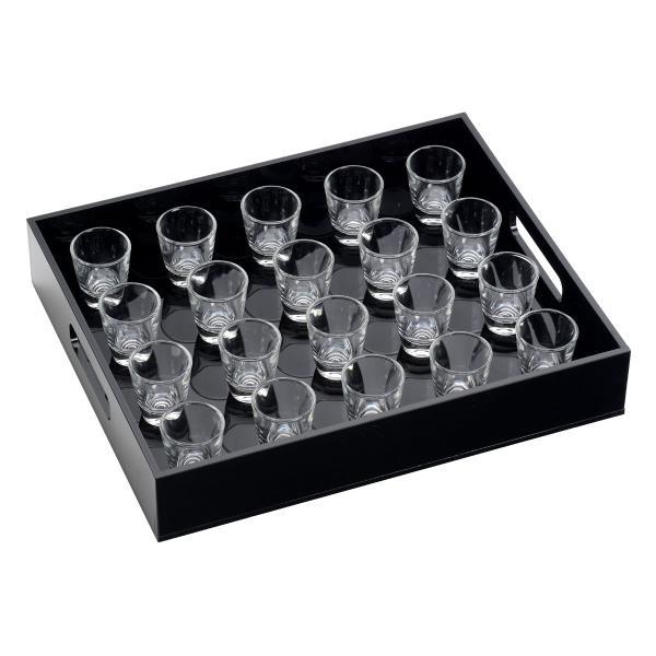 PLEXI TRAY WITH 20 SHOT GLASSES