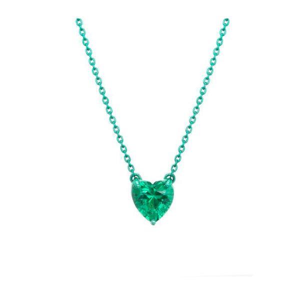 HEART NECKLACE GREEN SILVER