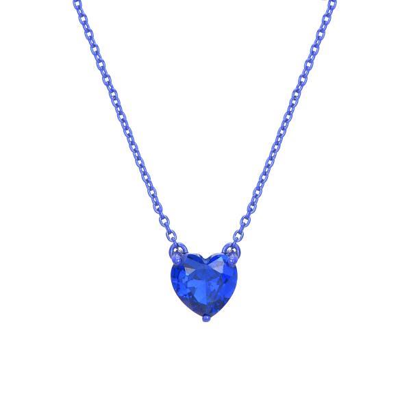 HEART NECKLACE BLUE SILVER