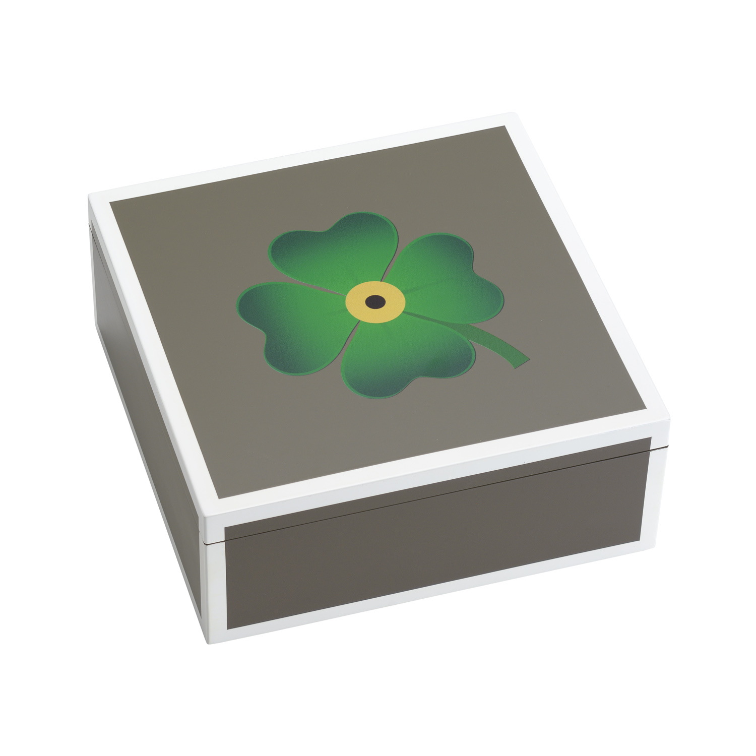 WOODEN BOX WITH CLOVER