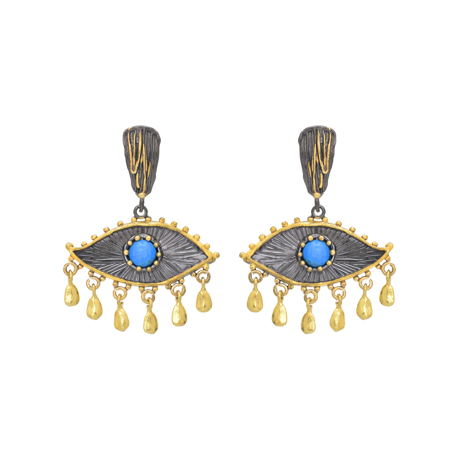 EVIL EYE EARRINGS SILVER