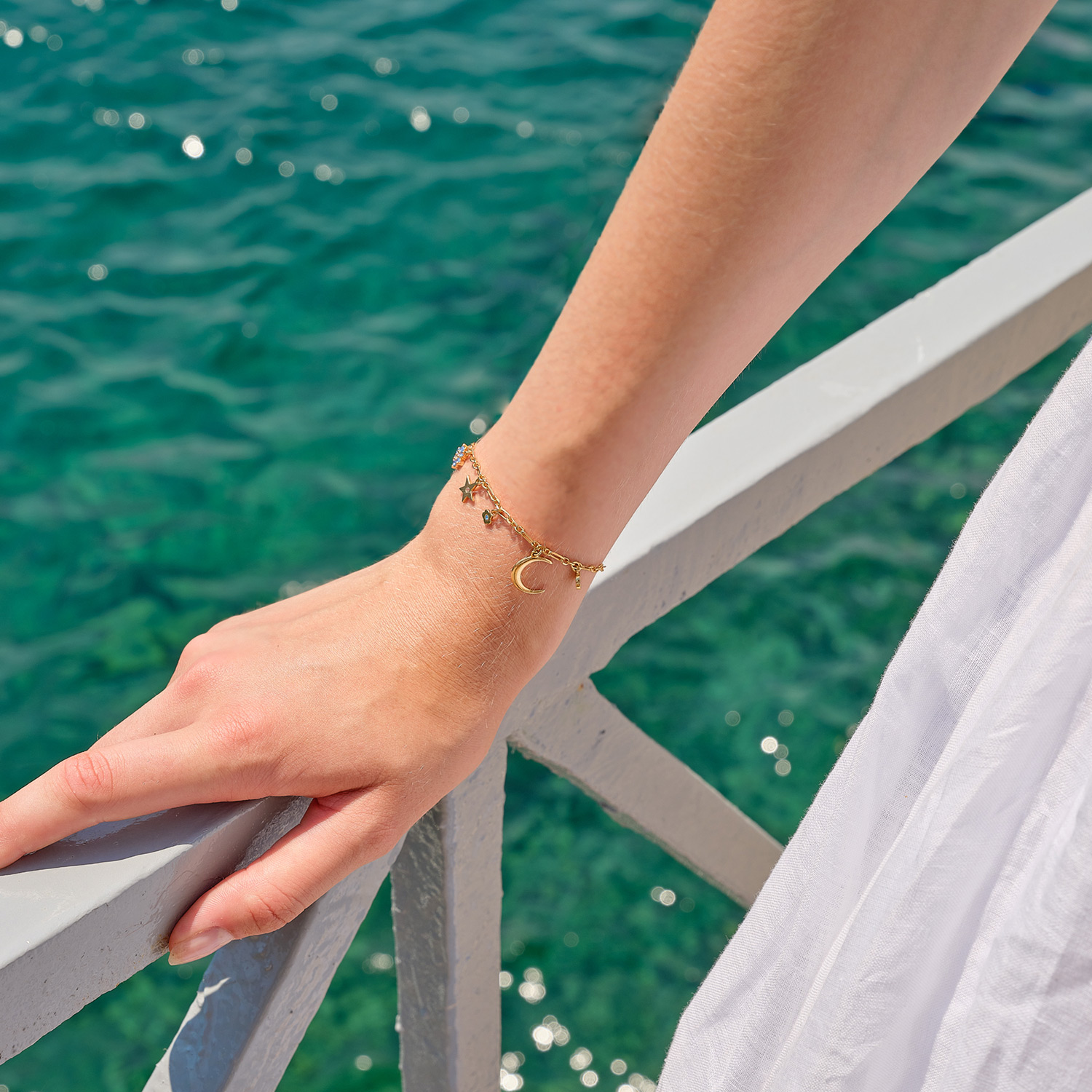 MARIANNA LEMOS CHARM AQUA BRACELET