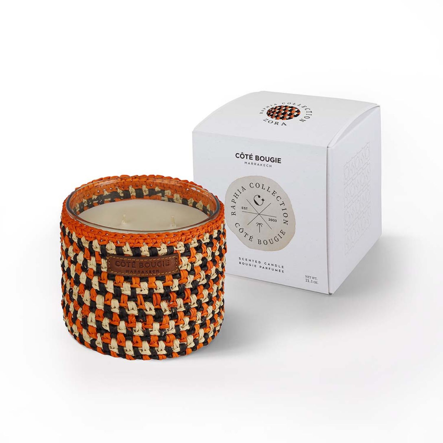COTE BOUGIE MARRAKECH RAPHIA ZORA MEDIUM SCENTED CANDLE