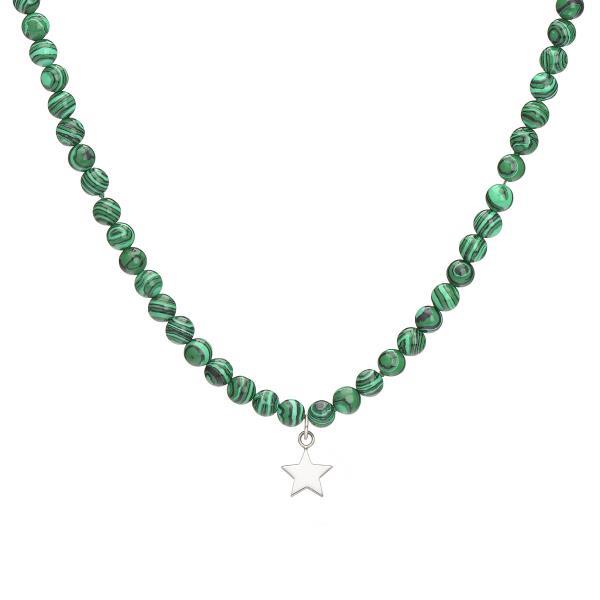 MALACHITE NECKLACE WITH SILVER STAR