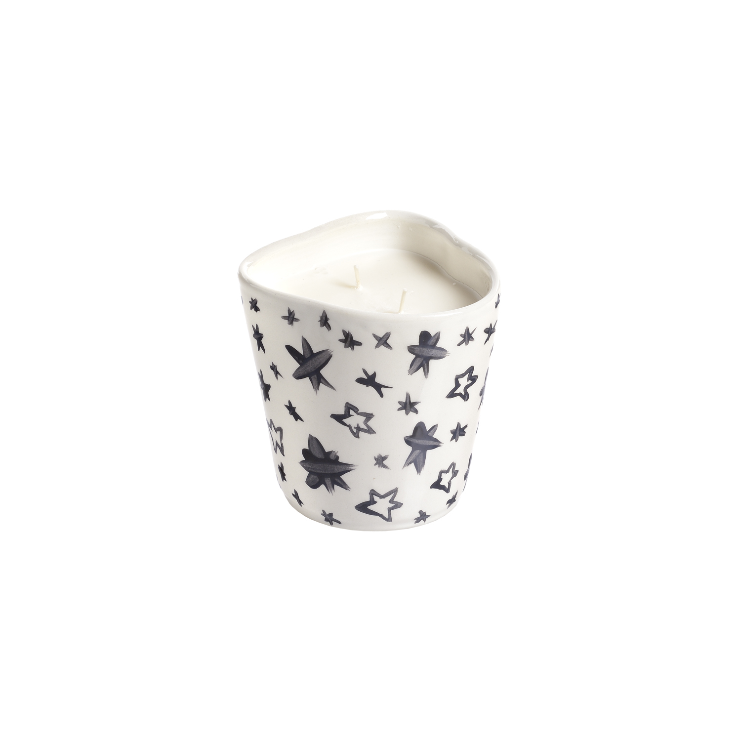 RHEA KALO B&W STARS LARGE SCENTED CANDLE