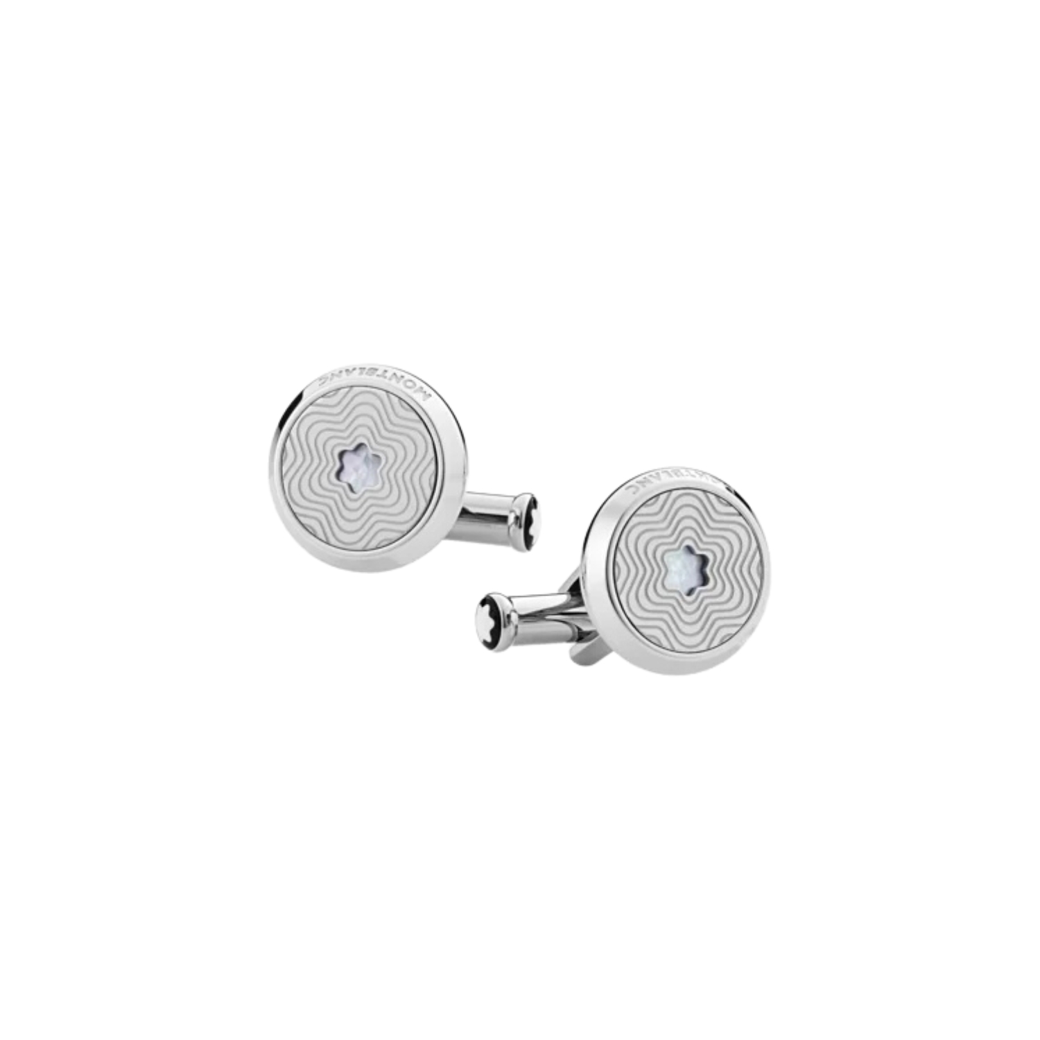 MONTBLANC CUFFLINKS STAR STEEL MOP