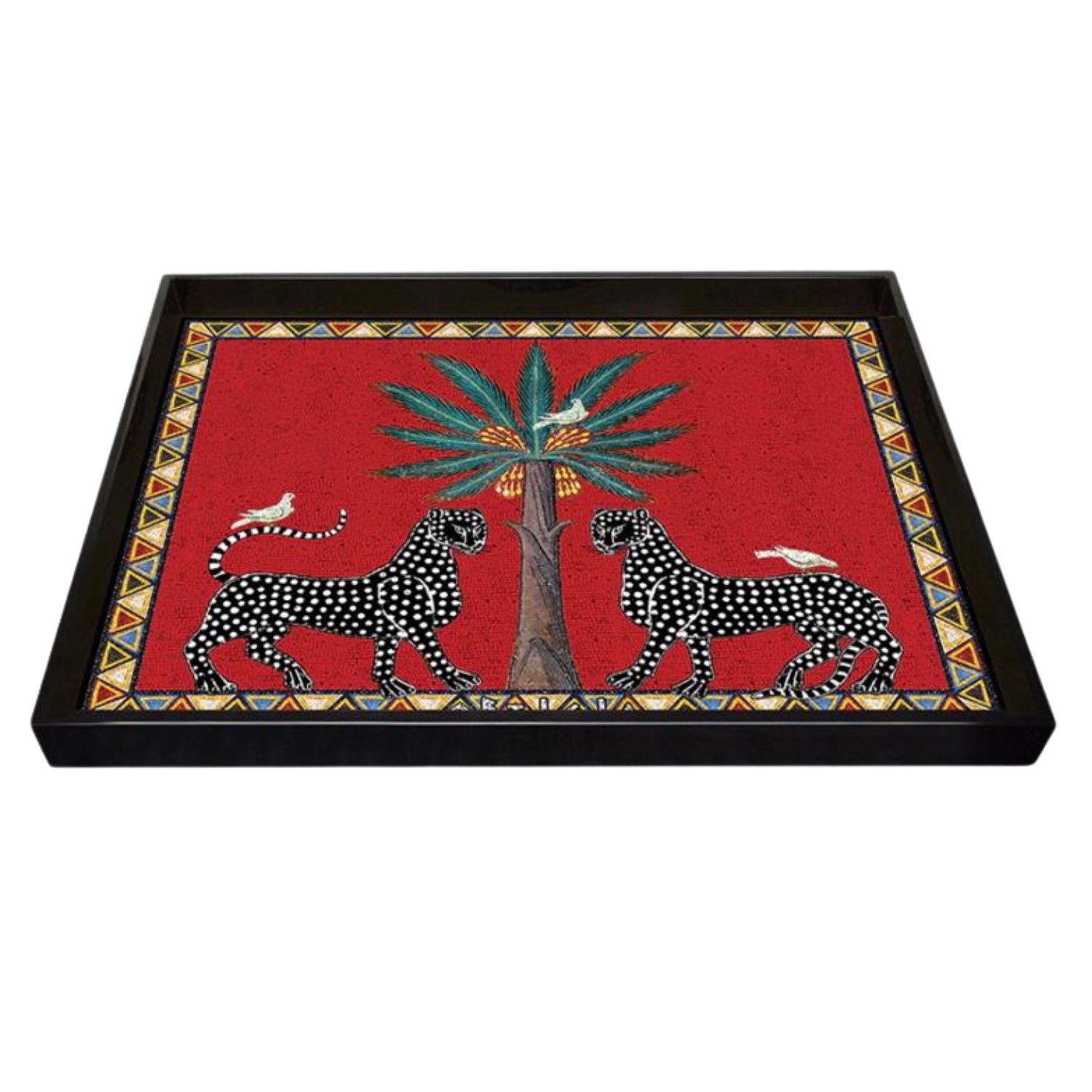 ORTIGIA SICILIA TRAY RED MOSAICO 30.5 x 22.5 cm