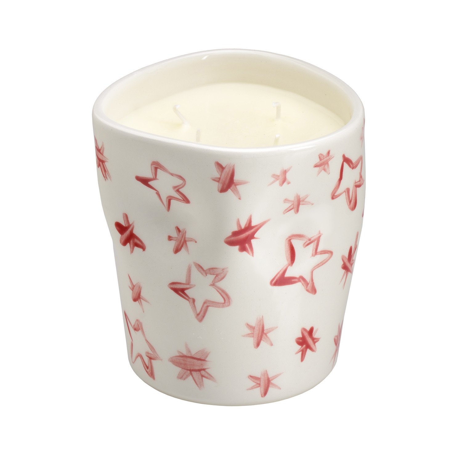 RHEA KALO B&W RED STARS XLARGE SCENTED CANDLE