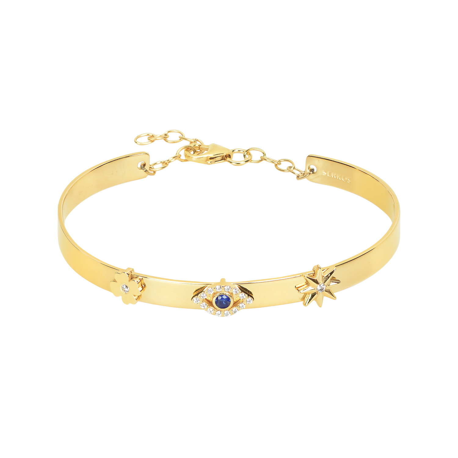 BRACELET WITH EVIL EYE,CLOVER AND STAR