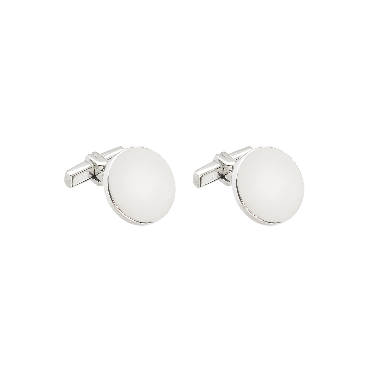 SILVER ROUND CUFFLINKS