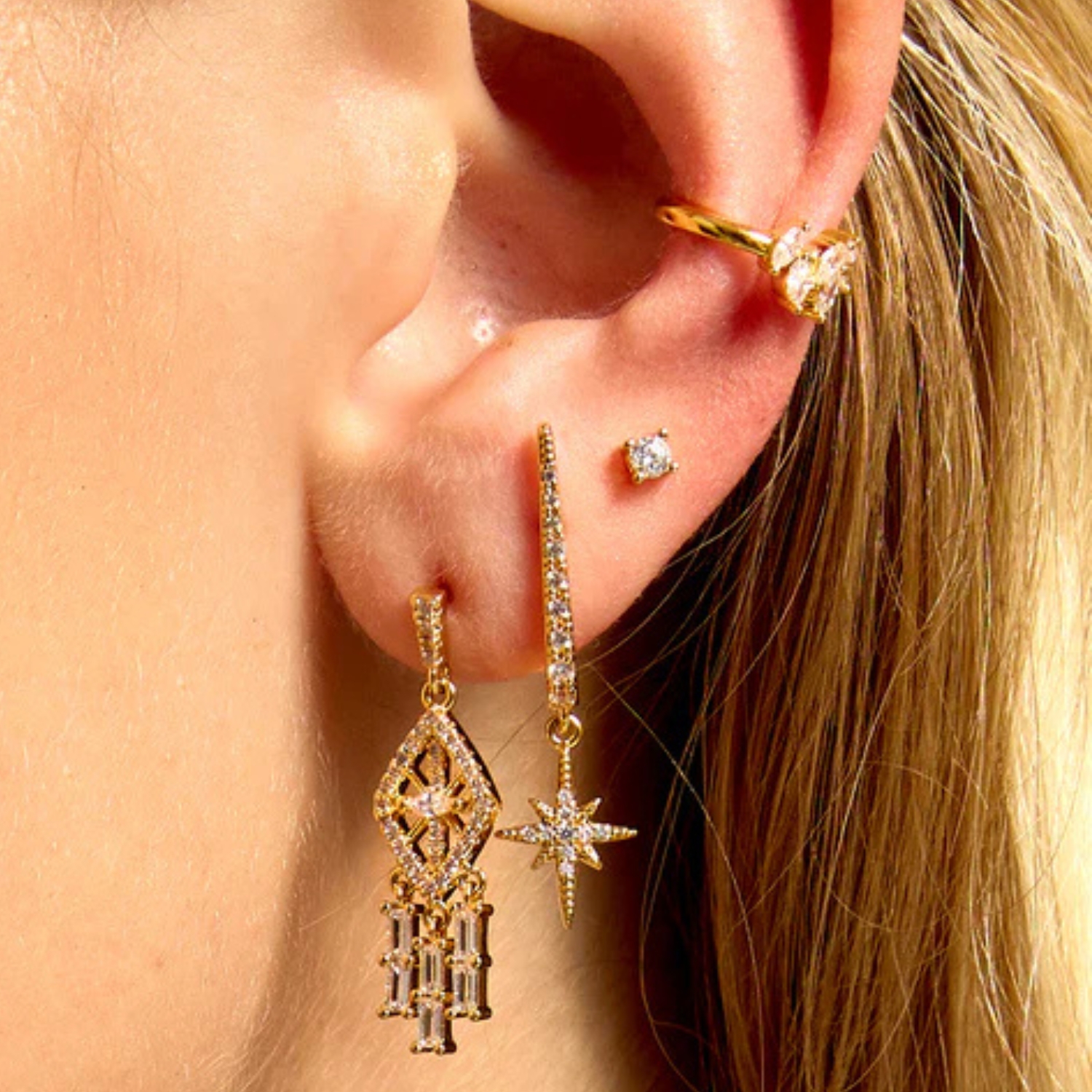 MYA BAY GOLD PLATED EARRINGS DIWALI ICE PICK