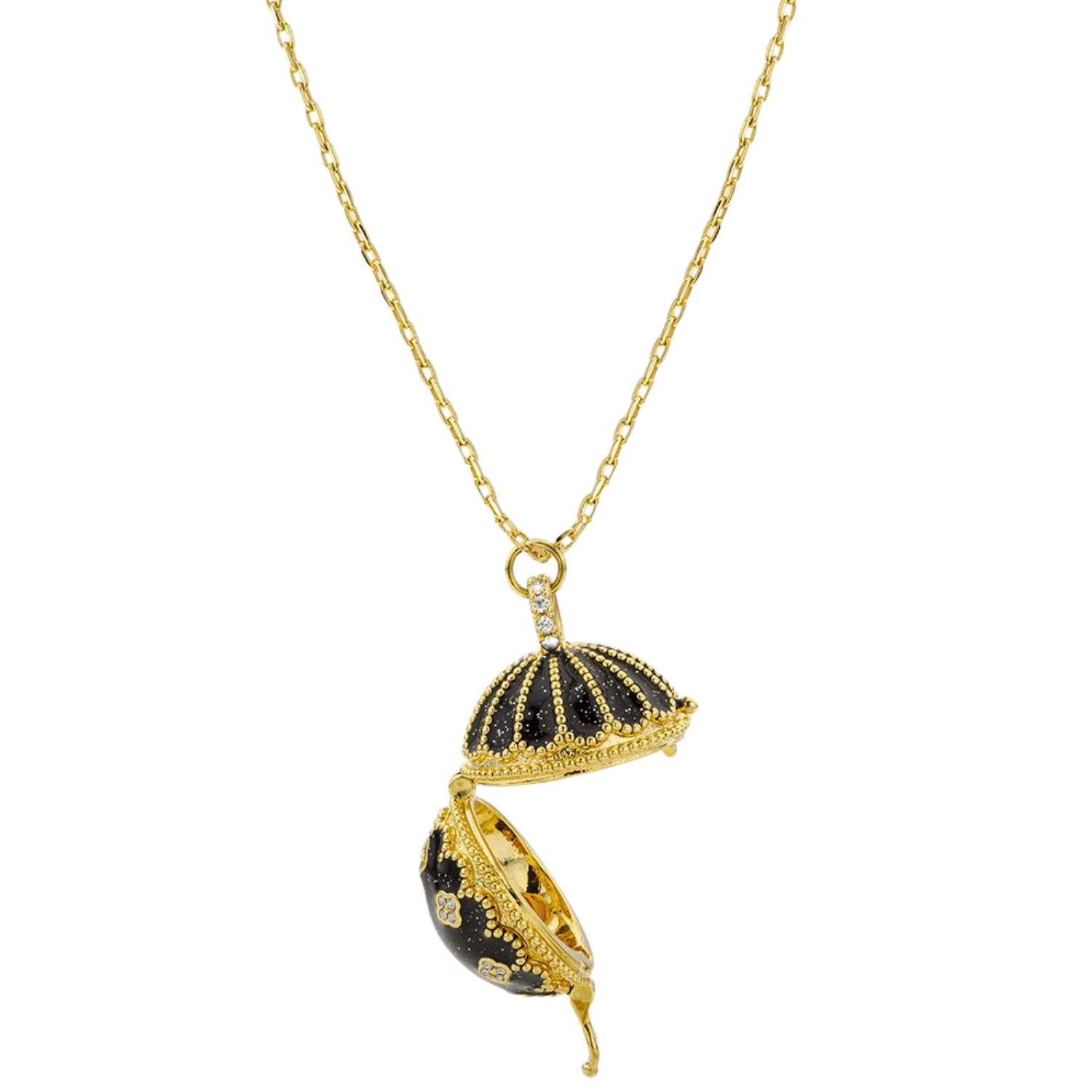 MYA BAY GOLD PLATED PENDANT BLACK SHINY PROTECTION