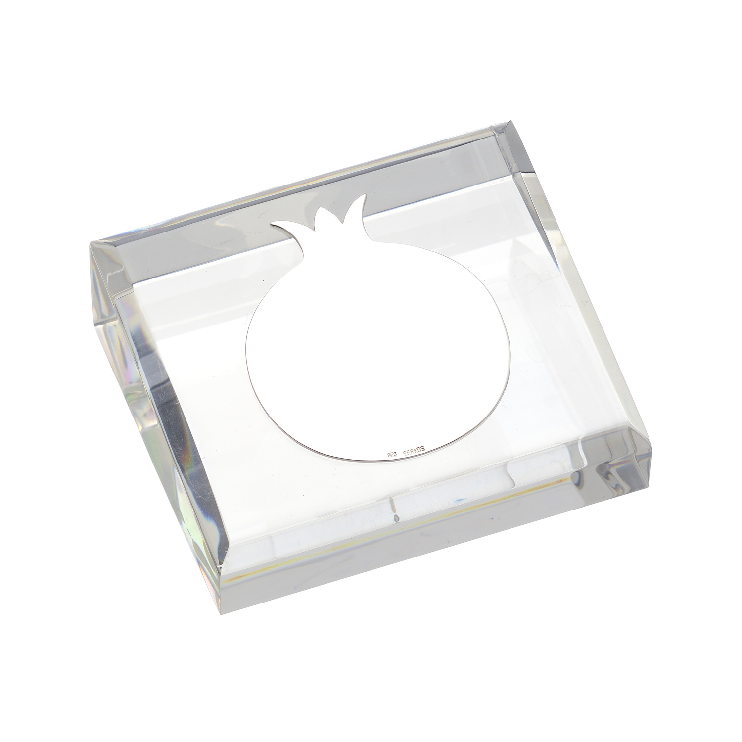 PLEXIGLASS TABLETOP WITH SILVER POMEGRANATE