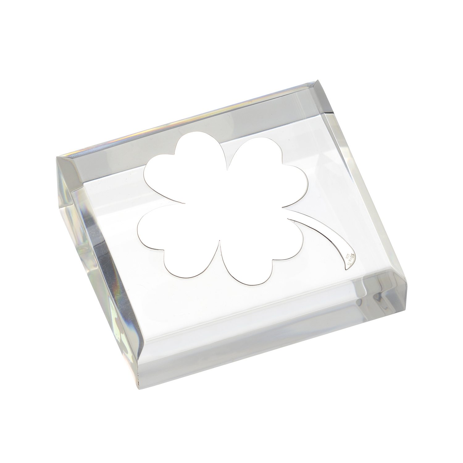 PLEXIGLASS TABLEWARE WITH SILVER LEAFLET