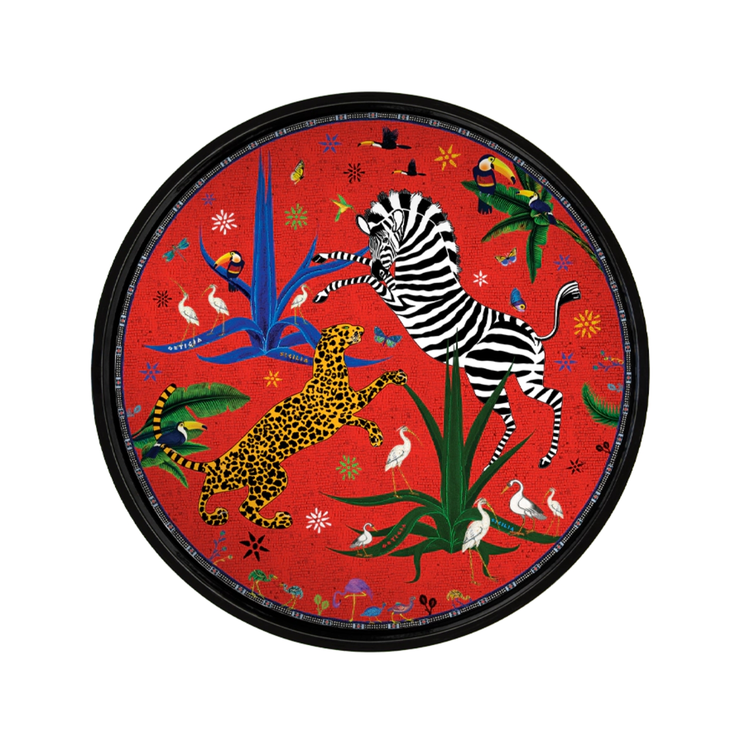 ORTIGIA TRAY JUNGLE RED