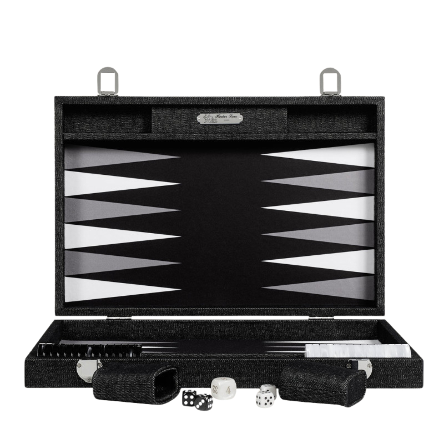 HECTOR SAXE BACKGAMMON ΑLCANTARA TOILE BLACK DENIM